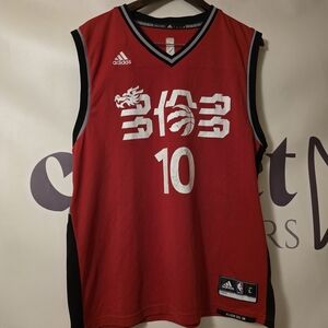 Red Adidas Basketball Jersey with Number 10 Chinese TORONTO RAPTORS.